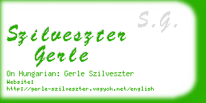 szilveszter gerle business card